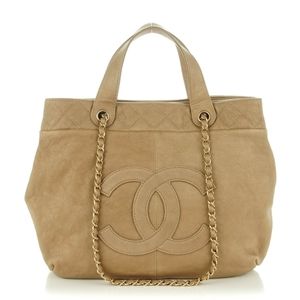 CHANEL 3way Large Trianon Tote Gold